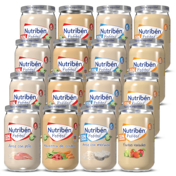 Detalle de Nutribén Potitos Variados +6m 16 uds