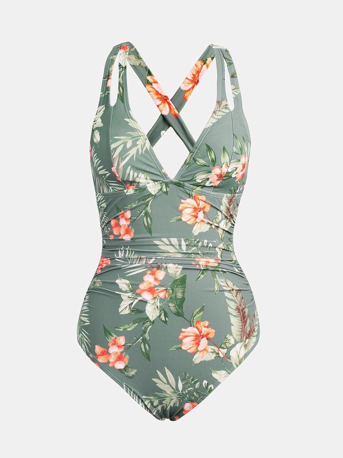 Thumbnail 5 de CUPSHE Damen Badeanzug mit V-Ausschnitt, Bauchweg-Effekt und Raffungen – eleganter Einteiler für Strand & Pool