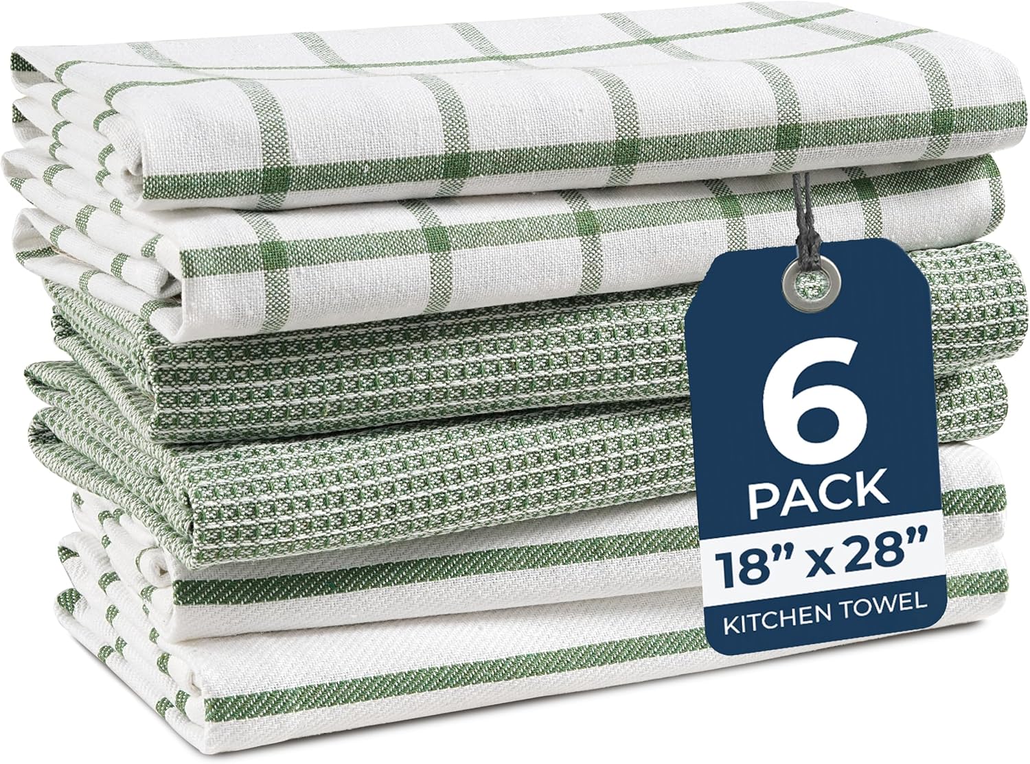 Detalle de LANE LINEN Cotton Kitchen Towels 18"x28"