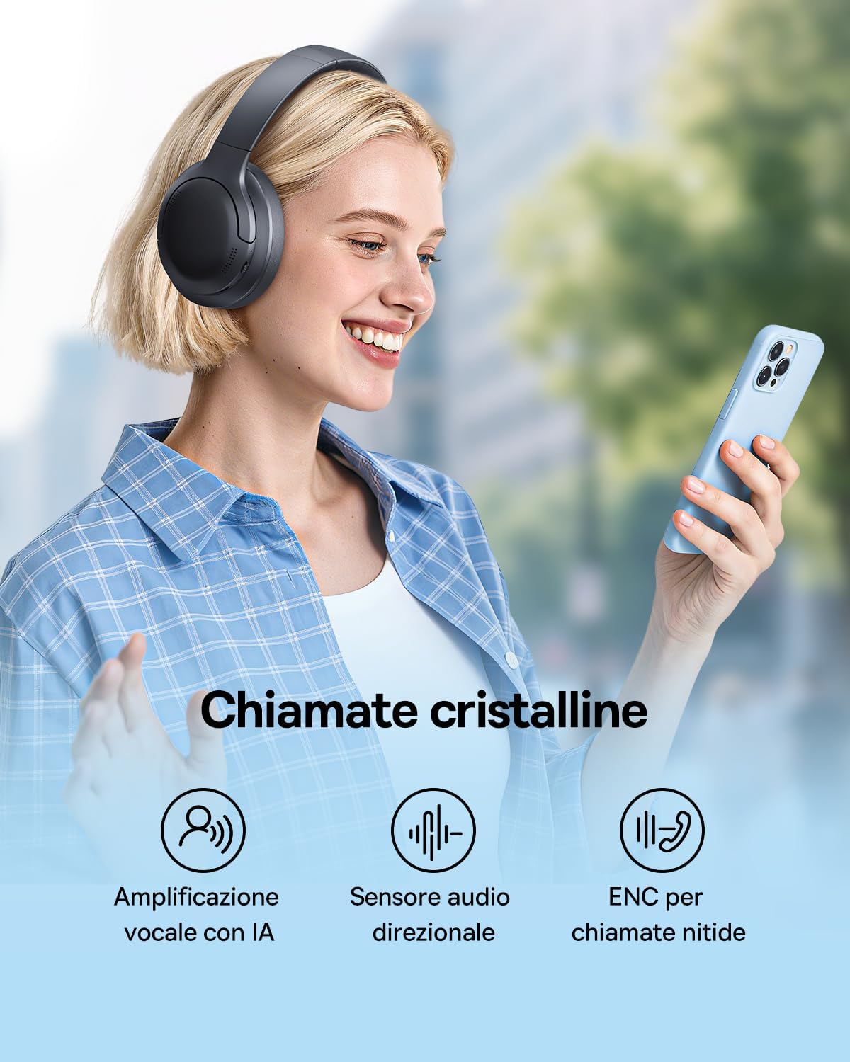 Detalle 2 de Baseus BH1 Lite Cuffie Bluetooth 80 Ore 📢
