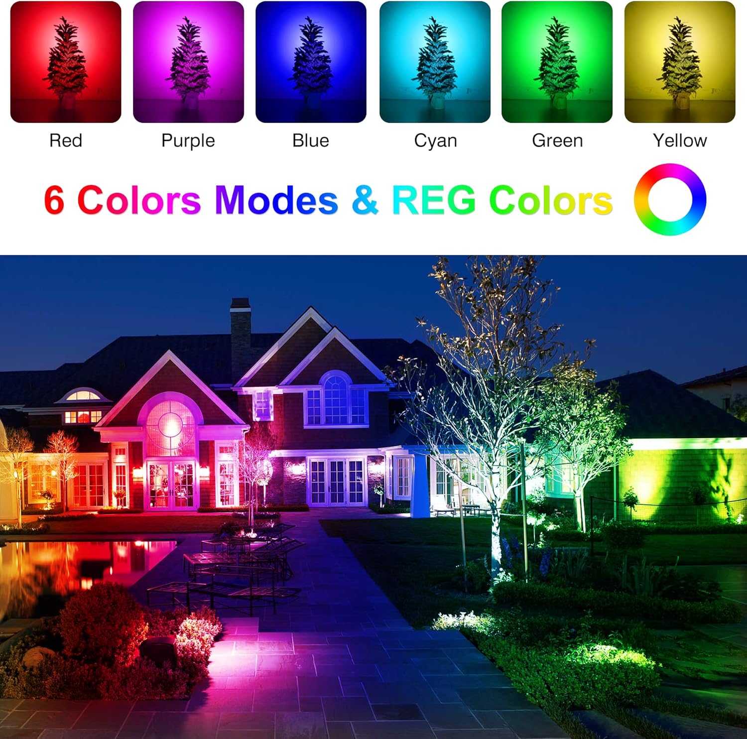 Thumbnail 5 de NATPOW Solar Spotlights Outdoor Garden Lights (4-in-1) – RGB Colour Changing, Dusk-to-Dawn, IP65 Waterproof