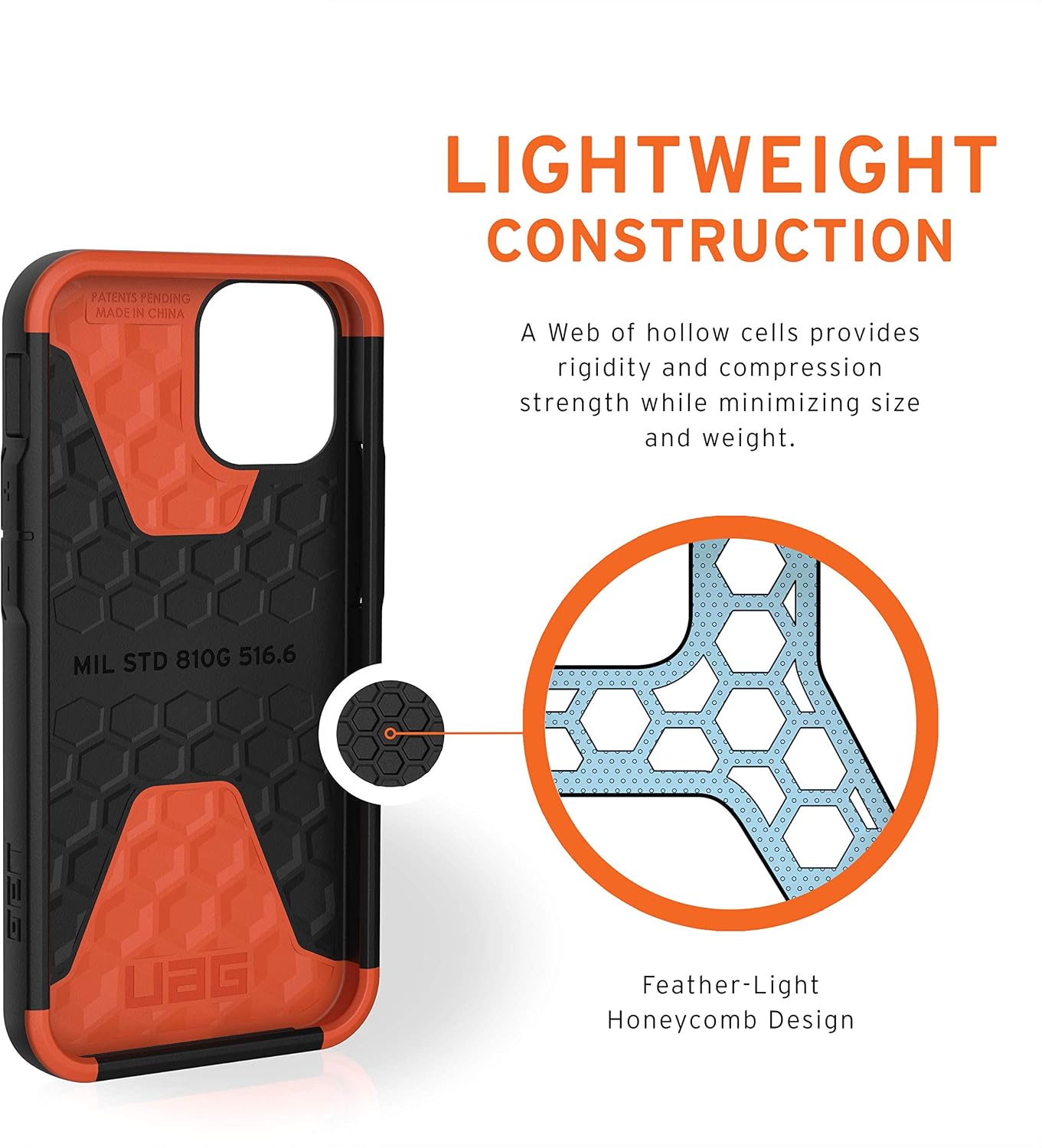 Detalle de URBAN ARMOR GEAR UAG-IPH20SC-BK CIVILIAN iPhone 12 mini用耐衝撃ケース、複層構造・ワイヤレス充電対応