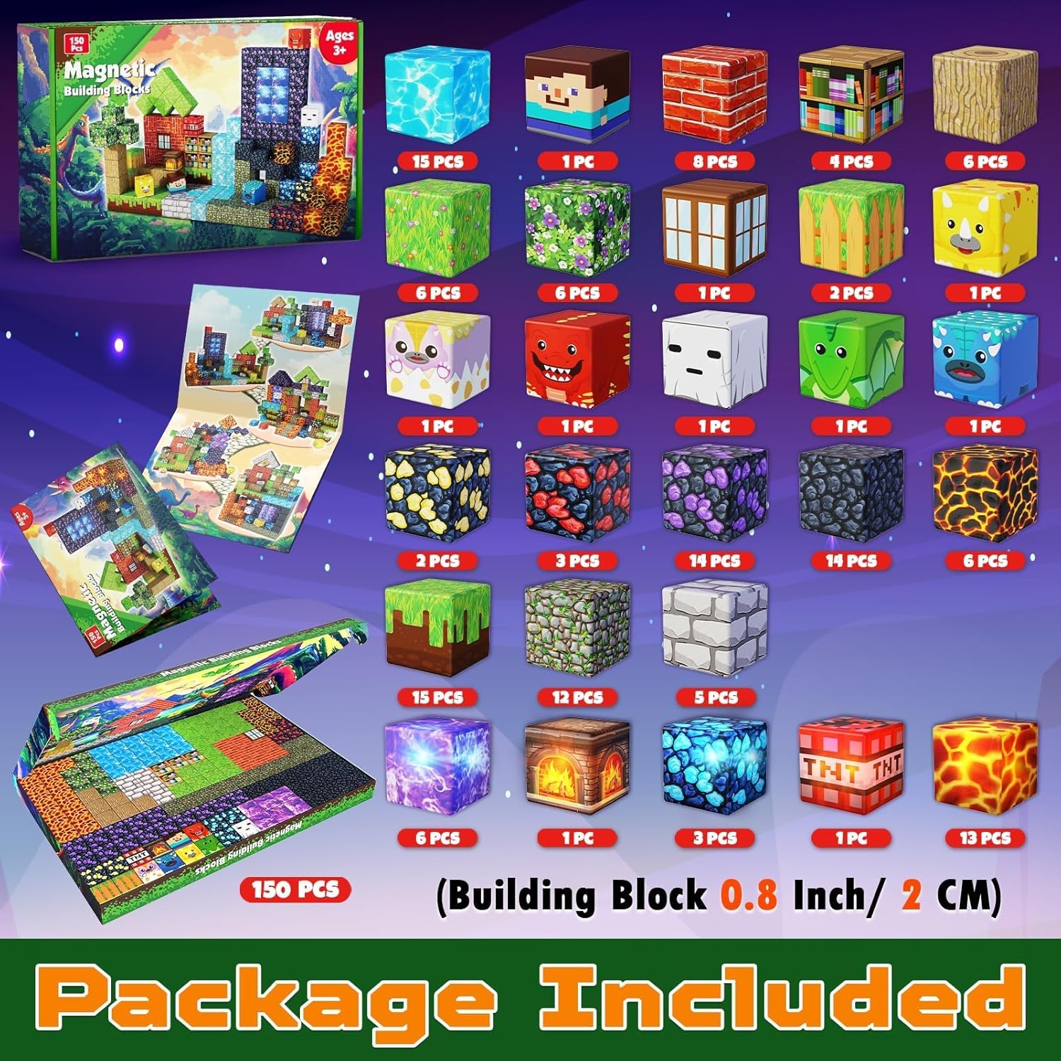 Detalle 2 de GraceDuck Magnetic Blocks Dark Light 150