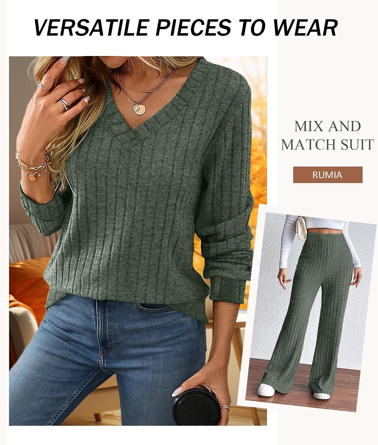 Detalle de RUMIA Lounge Sets 2026 Matching Track Suits S-2XL