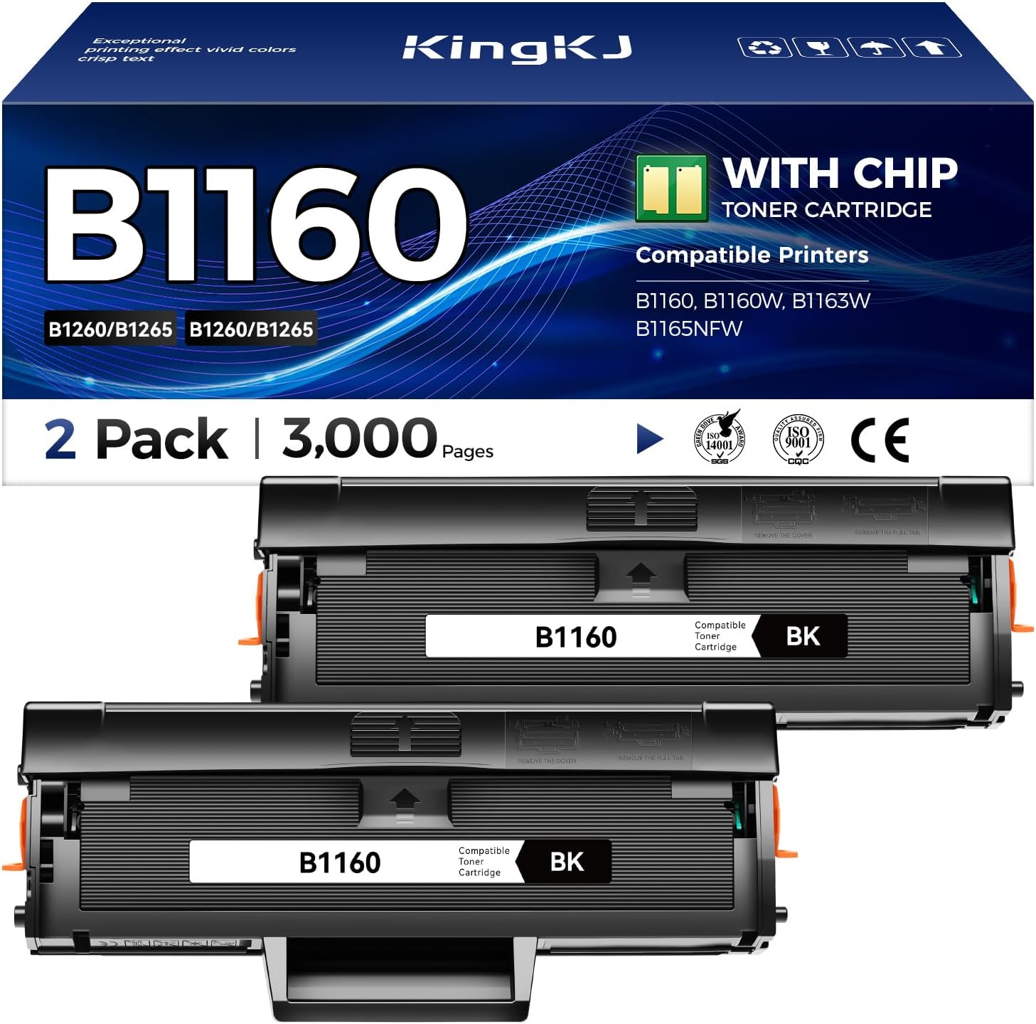 Detalle de KingKJ Compatible Toner Cartridge for B1160
