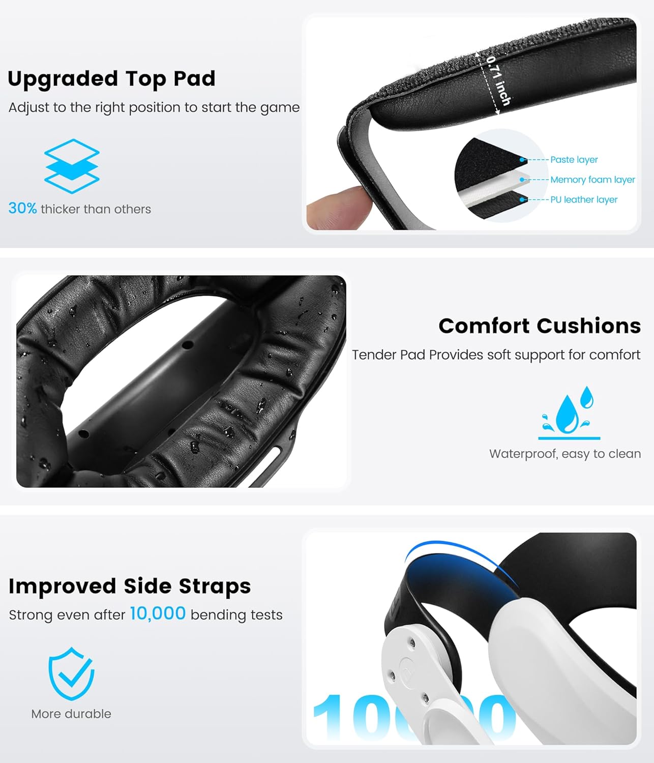 Thumbnail 5 de Cushioned Head Strap with 10000mAh Magnetic Power Bank for Meta Quest 2/3/3S – Enhanced Comfort and Convenience