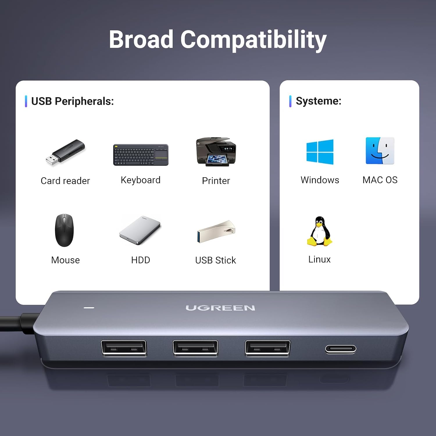 Thumbnail 6 de UGREEN USB hub 0.6m cable