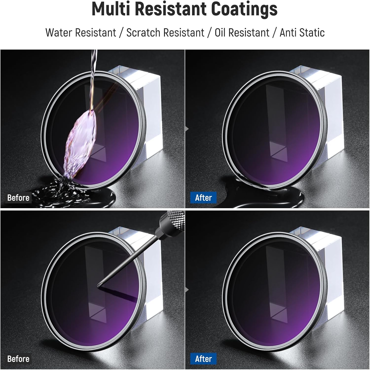 Thumbnail 6 de Neewer 82mm Variable ND Filter (ND8–2000) with hard stop for DSLR and mirrorless