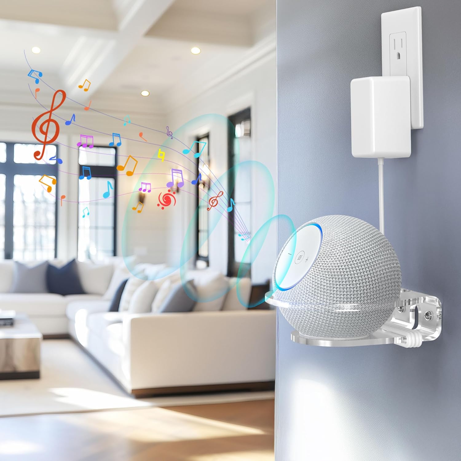 Detalle de HomeMount Wall Mount Holder for Dot 4th/5th Gen, Dot Max & HomePod Mini (Dot Max-1 pack)