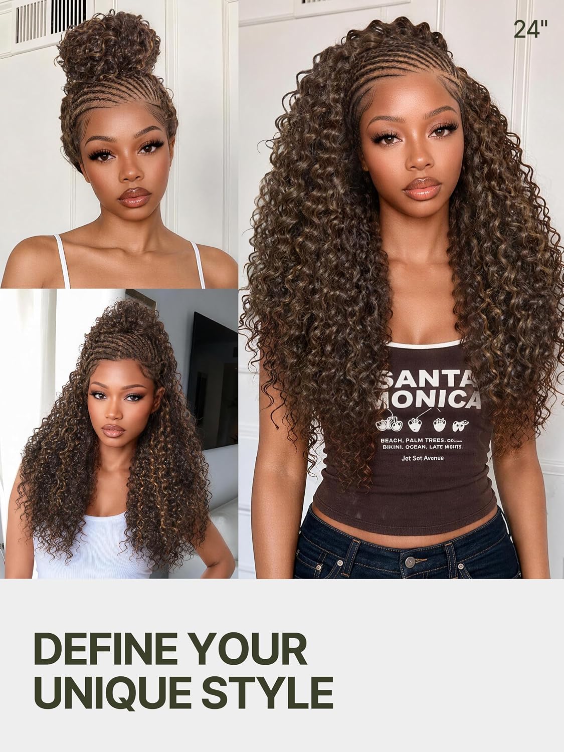 Detalle de Frodio Cornrow Braided Wig 24 Inches