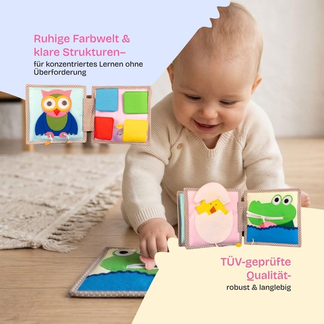Thumbnail 5 de Jolly Designs – Mini Quiet Book Peek-a-Boo: Montessori-Stoffbuch für Babys ab 6 Monaten