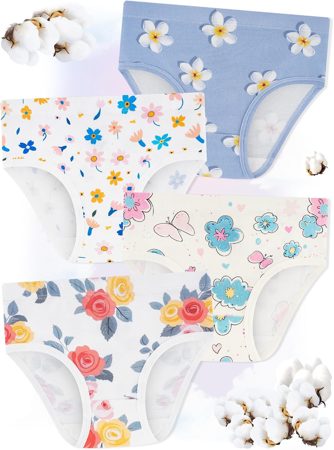 Detalle de BliBliTaTa Girls’ Cotton Tagless Underwear, 8-Pack, 18M–12Y