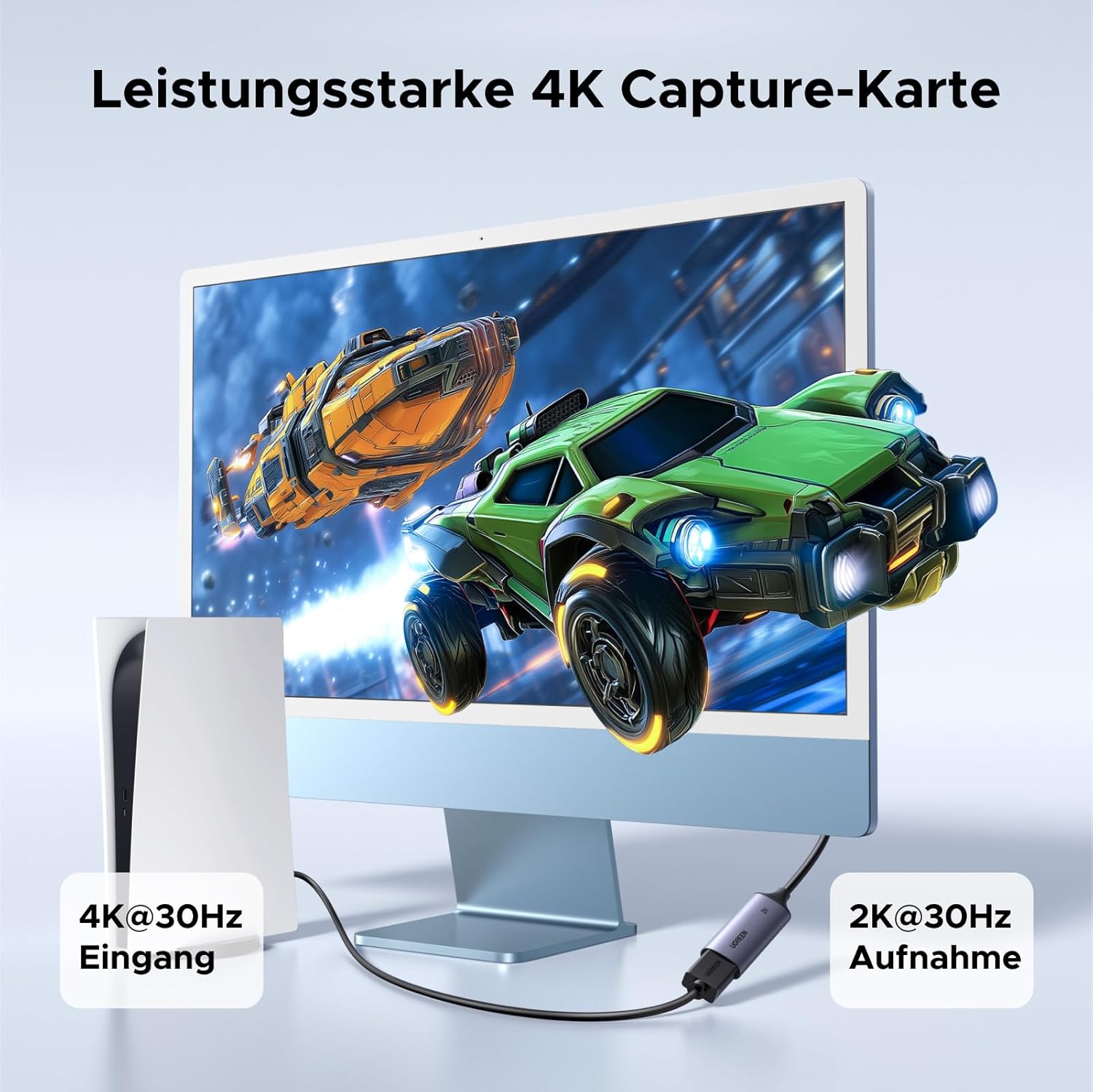 Thumbnail 1 de UGREEN Video Capture Card – USB 3.0 HDMI auf USB-C/A, 4K Eingang bis 2K30Hz, Plug & Play