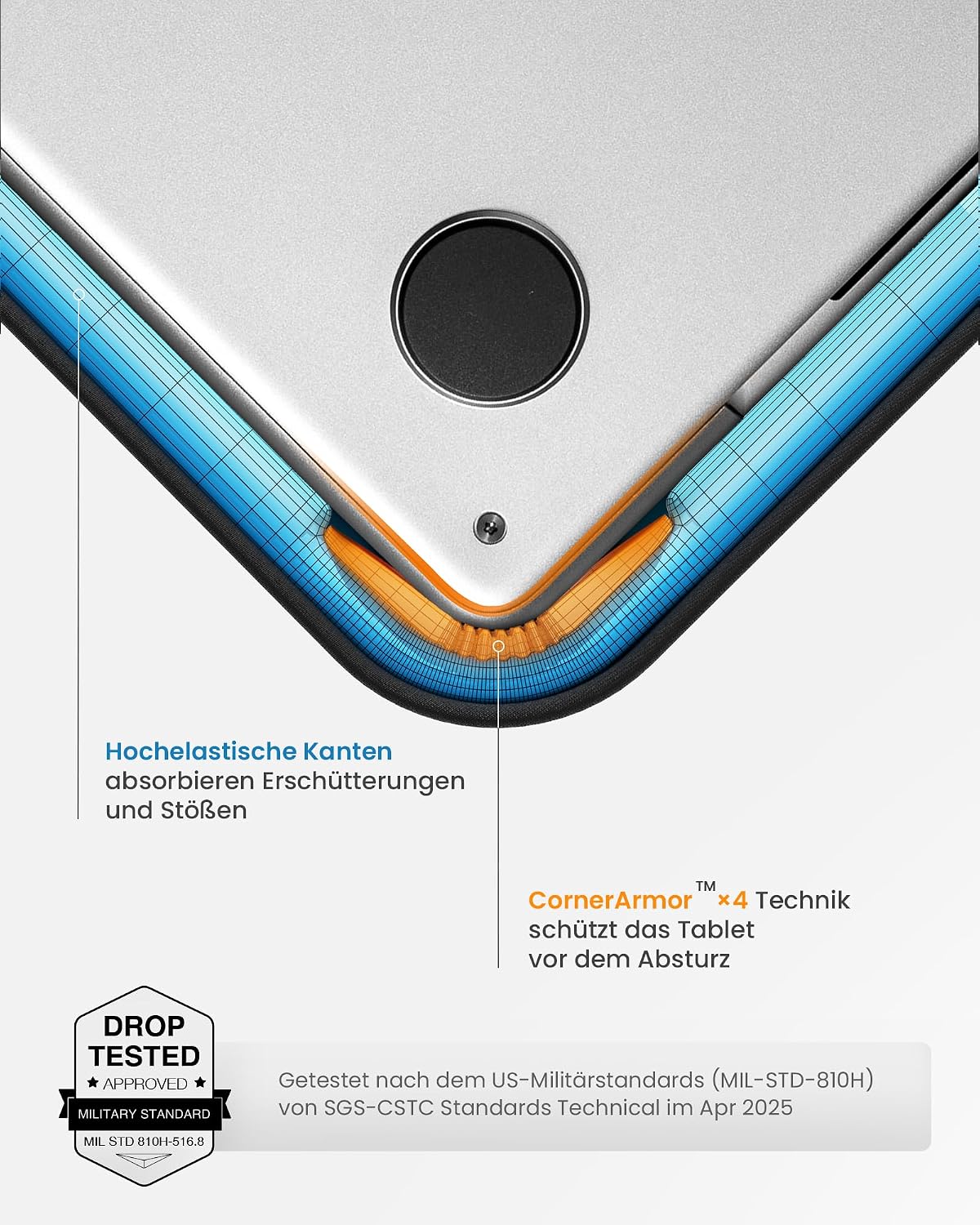 Detalle de tomtoc 360° MacBook Neo Hülle Tasche für 13 Zoll MacBook Neo A3404 (2026) – Militärschutz, recyceltes Material und praktische Aufbewahrung
