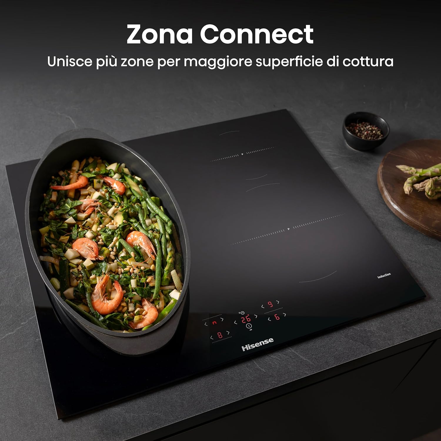 Thumbnail 4 de Hisense HI621FM: Piano Cottura a Induzione 60 cm, 4 Zone con Connect Zone e Power Boost