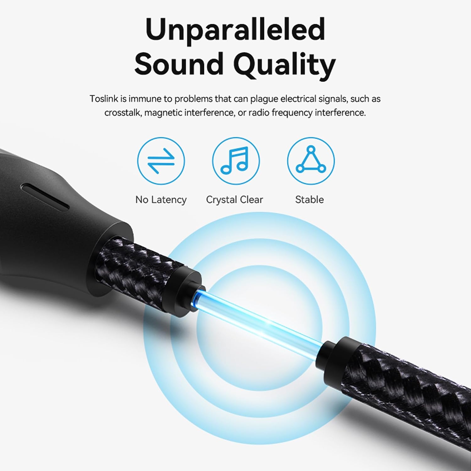 Thumbnail 5 de Vention Optical Audio Cable 1m – 90° right-angle TOSLINK digital lead for TV to soundbar
