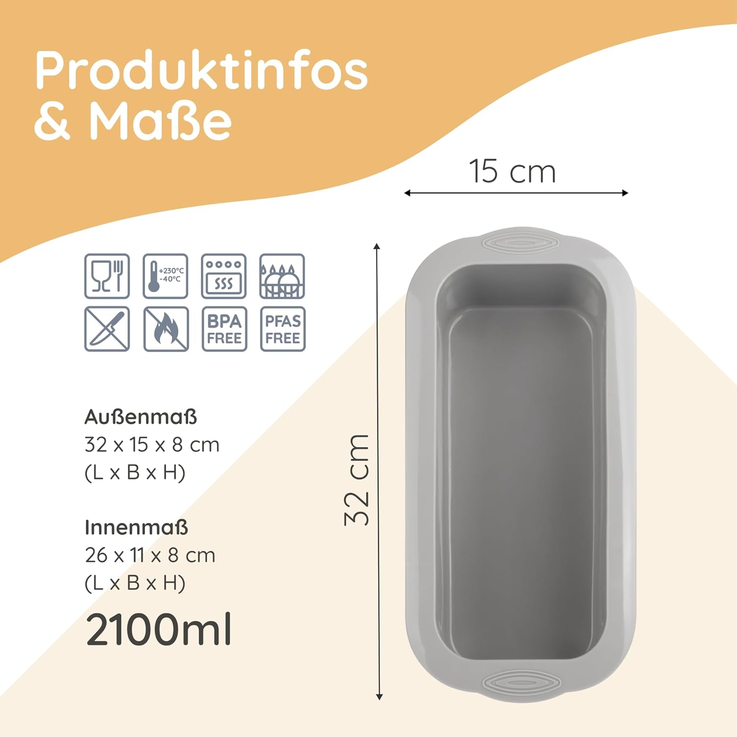 Thumbnail 5 de Backefix Brotbackform Silikon 26 cm 2100 ml