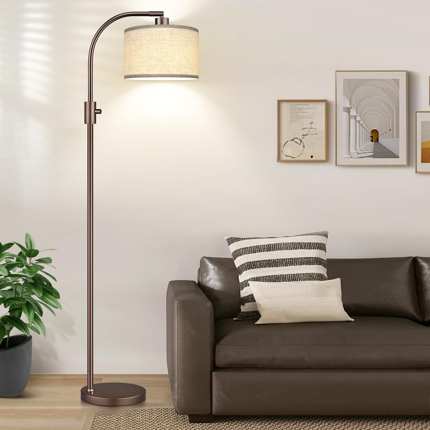 Thumbnail 4 de Nintiue Dimmable Floor Lamp with Linen Shade