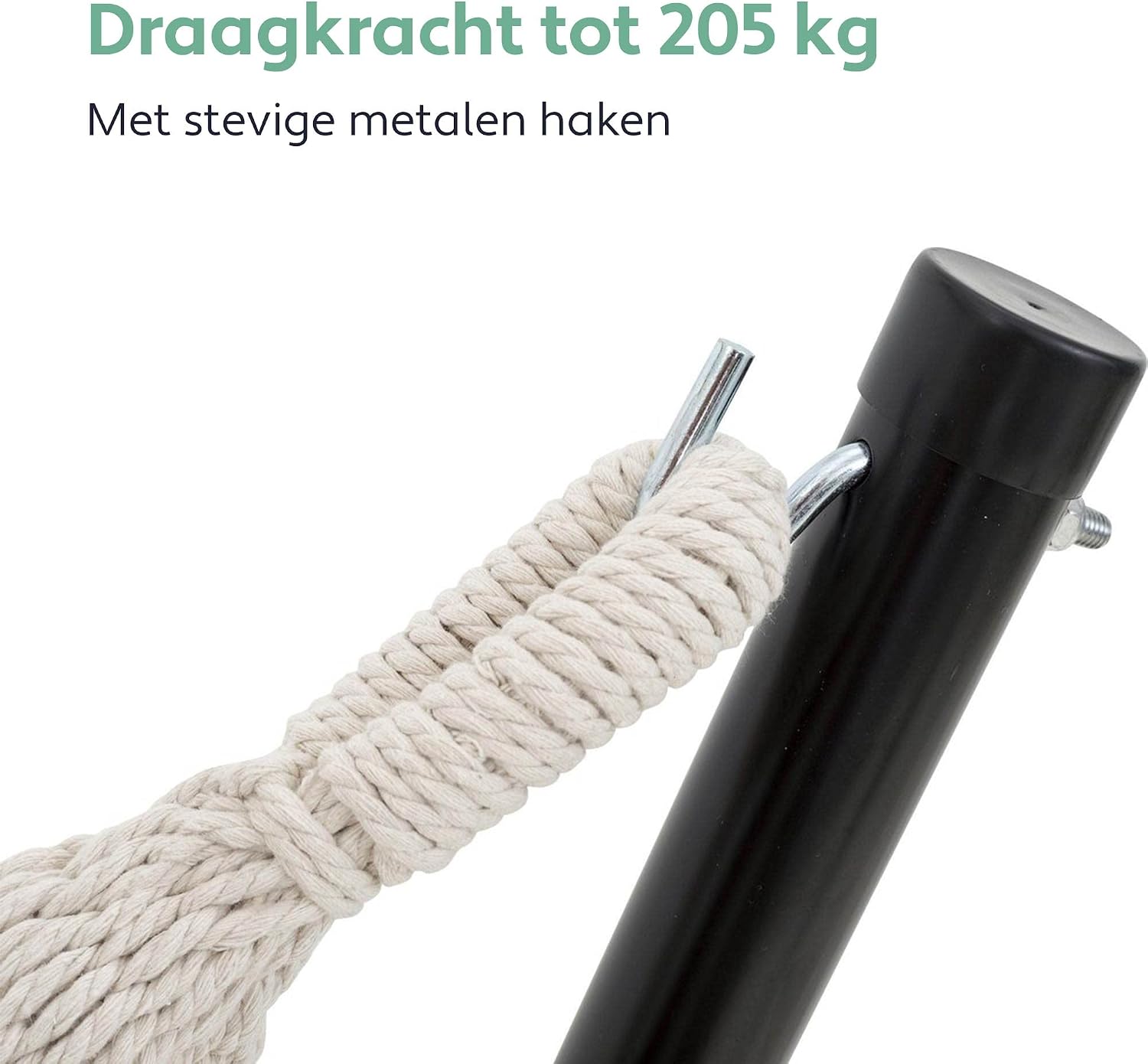 Detalle de VITA5 5437346 hangmatstandaard met tafel, verstelbaar stalen frame