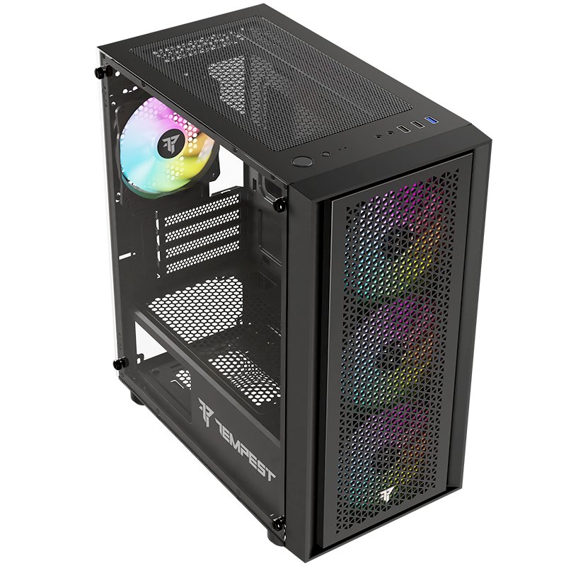 Thumbnail 2 de Tempest Rampart ARGB M-ATX Cristal Templado USB 3.0 Negra 🖥