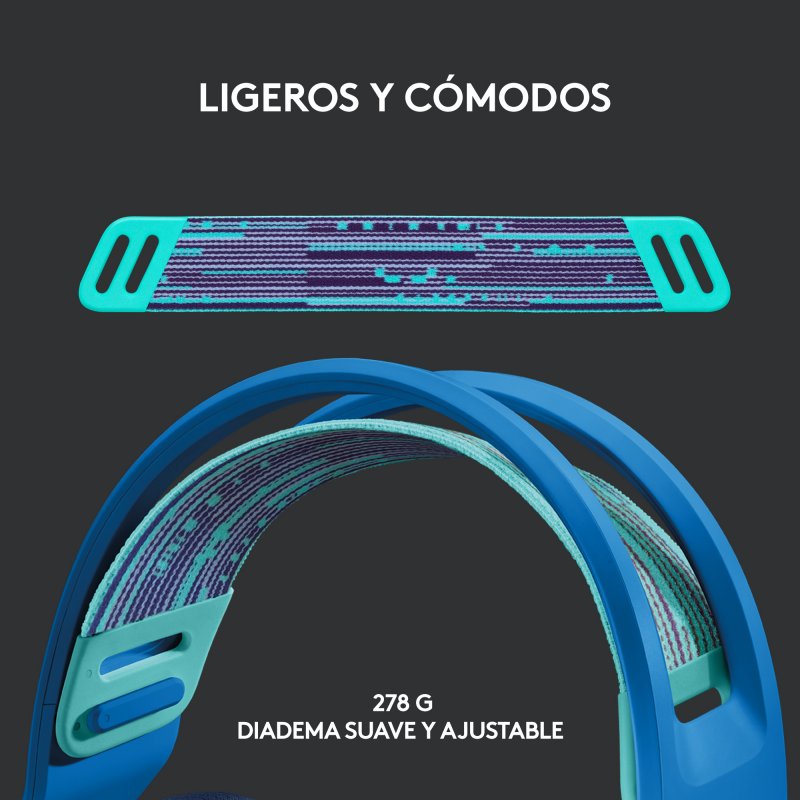 Detalle 2 de Logitech G733 auriculares inalámbricos gaming, azules