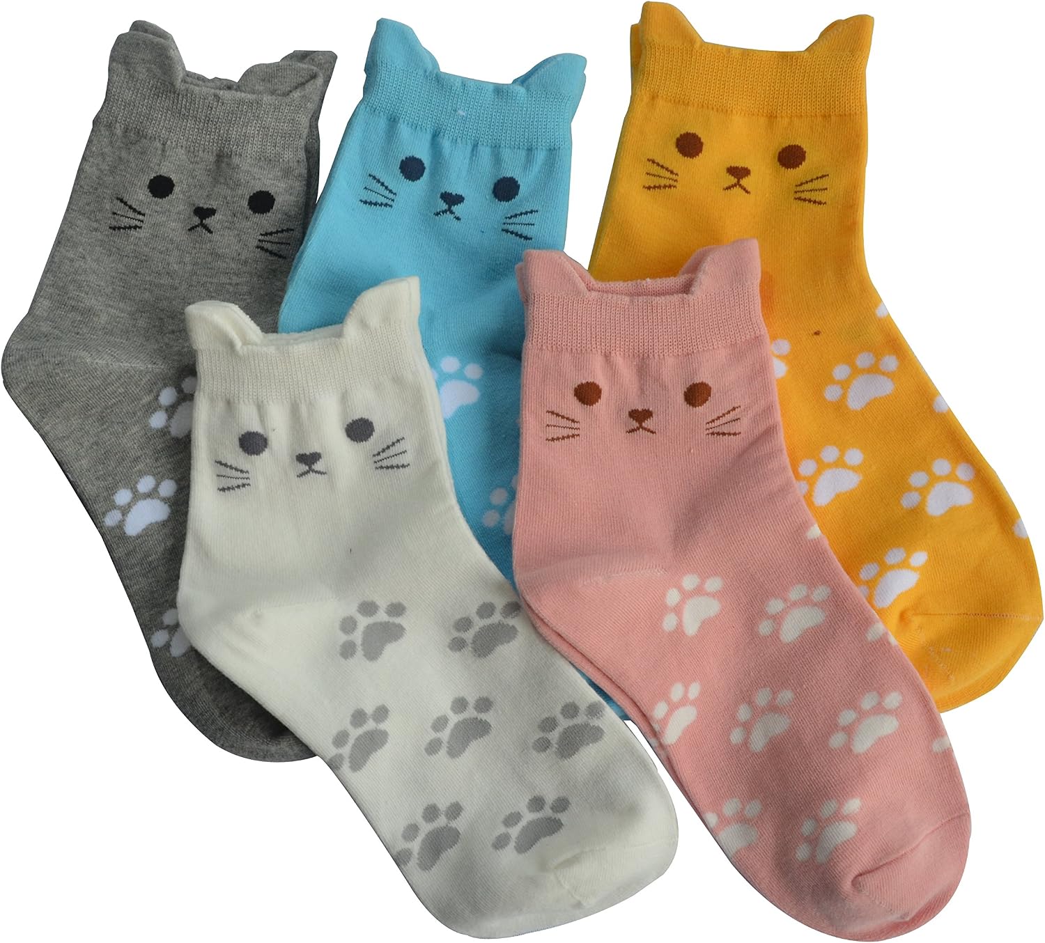 Detalle de Jeasona Women's Cat Socks 22.5-25.5cm