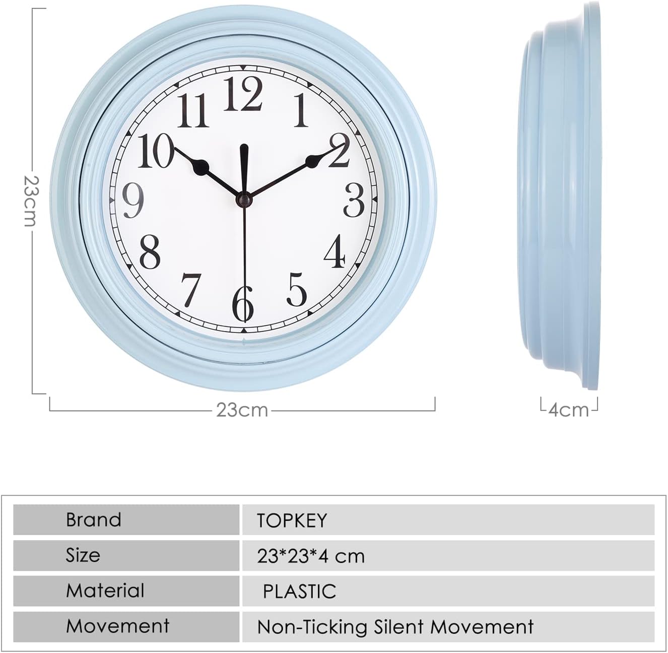 Thumbnail 4 de Topkey Stille Wanduhr Küche 22,9 cm