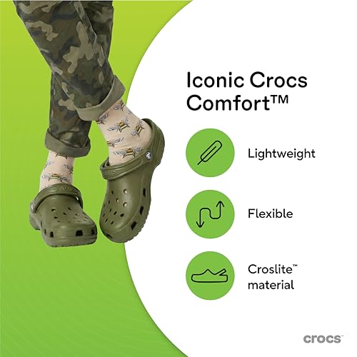 Thumbnail 9 de Crocs Unisex Classic Clog in Army Green (Größe 42/43 EU) – leicht, wasserdurchlässig und anpassbar