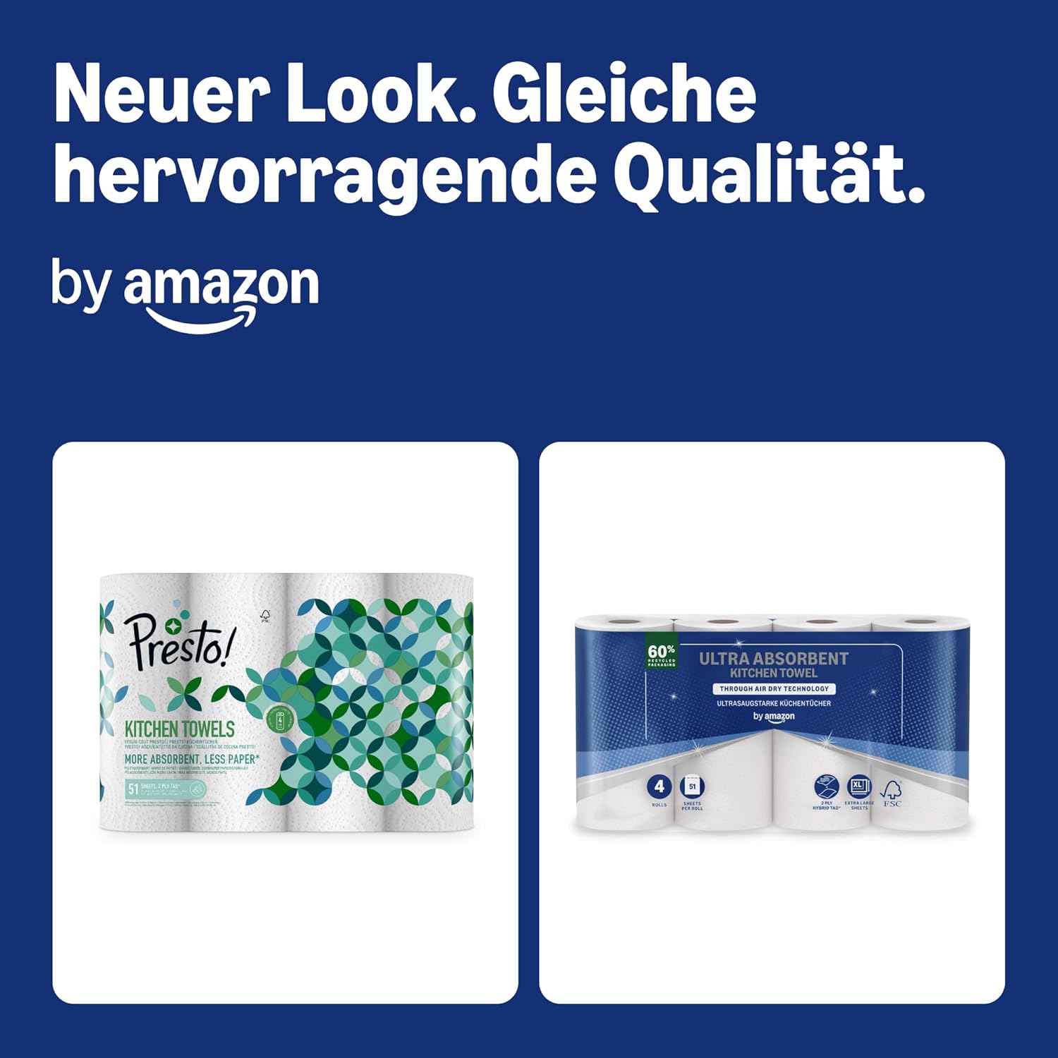 Detalle 2 de by Amazon Ultra-saugfähige TAD-Küchenrolle, 32 Rollen (8x4), FSC-zertifiziert