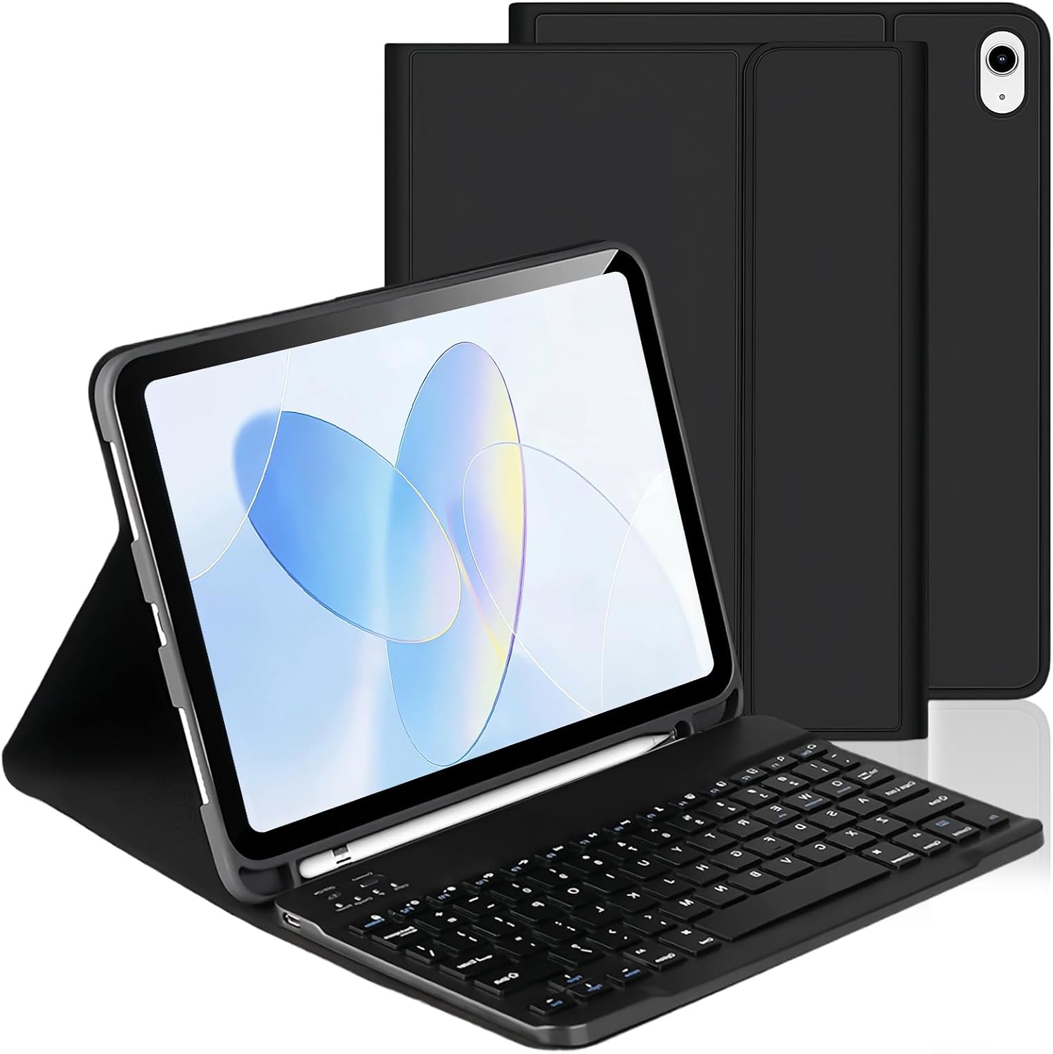 Detalle de WENJION Keyboard Case for iPad 11th Gen (A16) & 10th Gen 2022 — Detachable Bluetooth Keyboard Cover with Pencil Holder