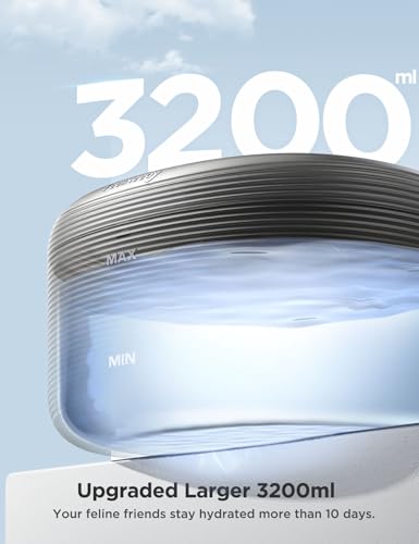 Detalle de FEELNEEDY 3,2L Fontaine à Eau pour Chat Ronde avec Robinet