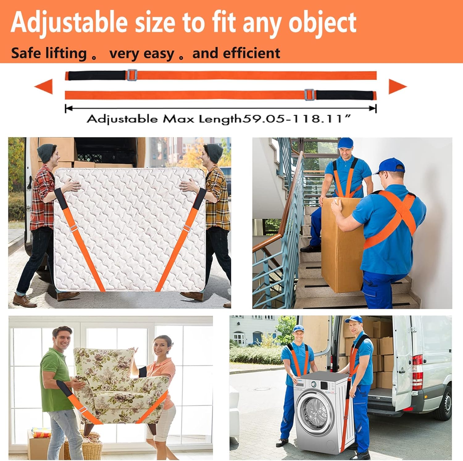 Detalle 2 de EPXXUDD PL007 Moving Straps, Padded One- or Two-Person Lifting System