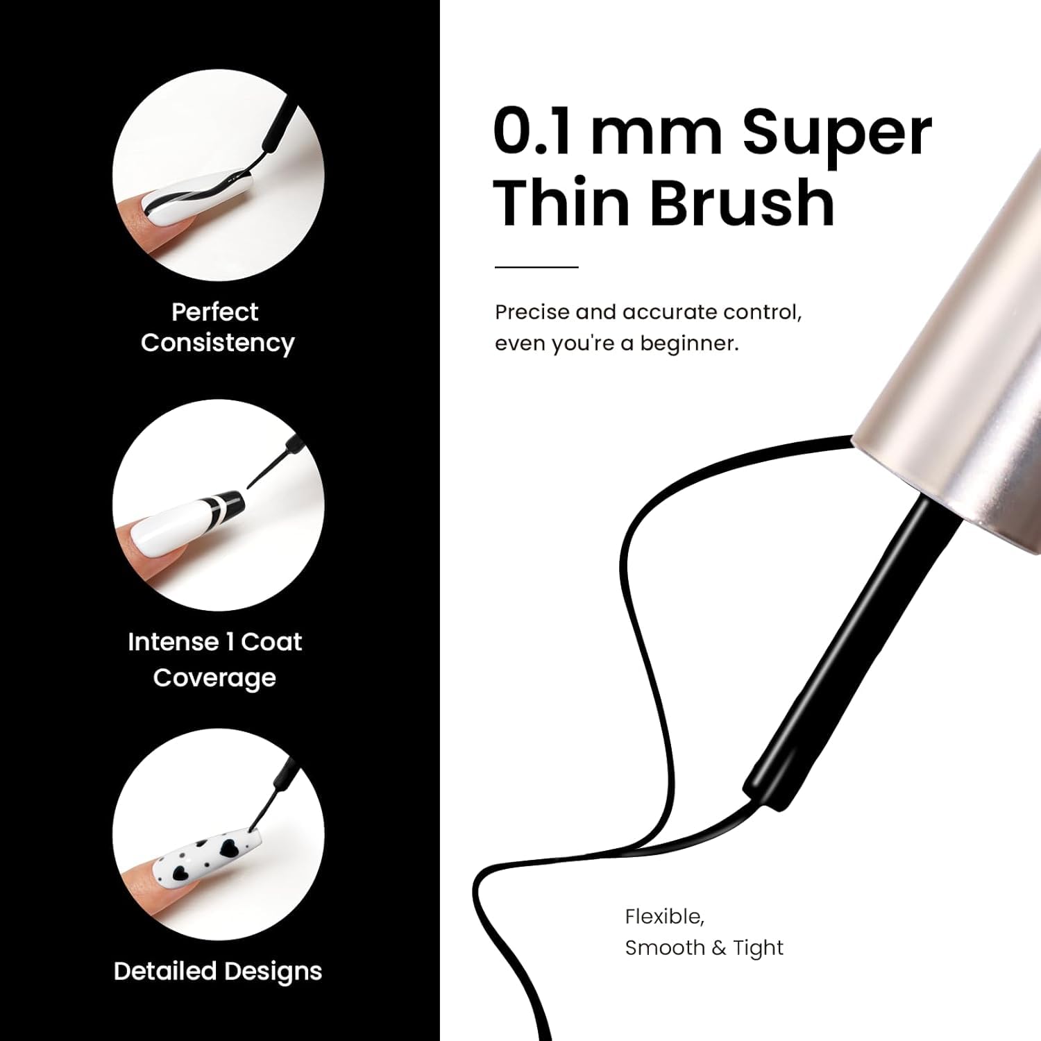 Thumbnail 6 de Beetles Gel Nail Art Liner Set in Black and White