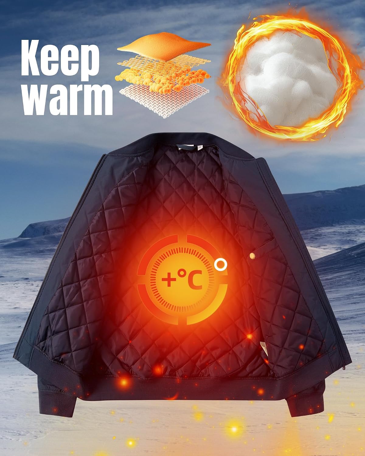 Detalle 2 de 33,000ft Herren Bomberjacke 5.000 mm wasserdicht