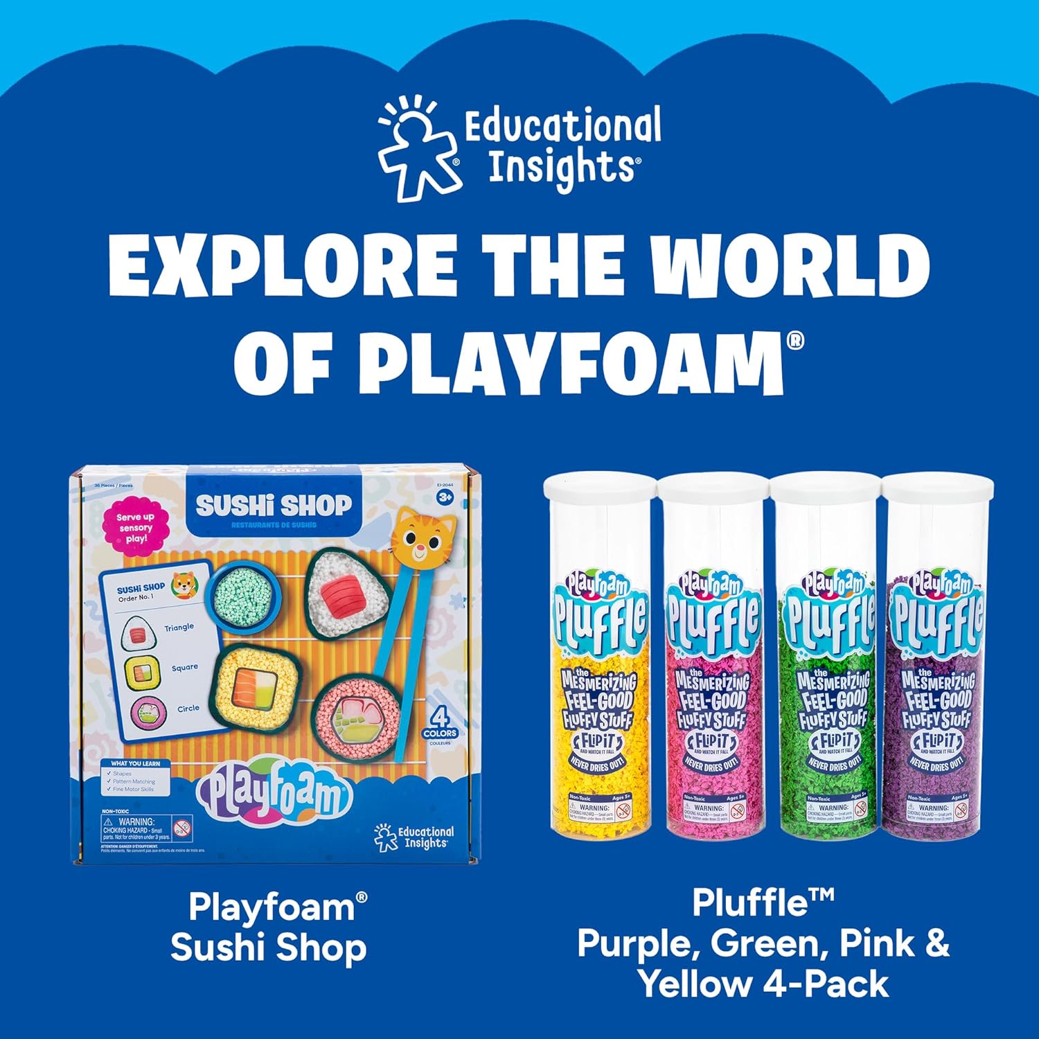 Thumbnail 6 de Learning Resources Playfoam fosforescente (Confezione da 8) EI-1909 – Bianco