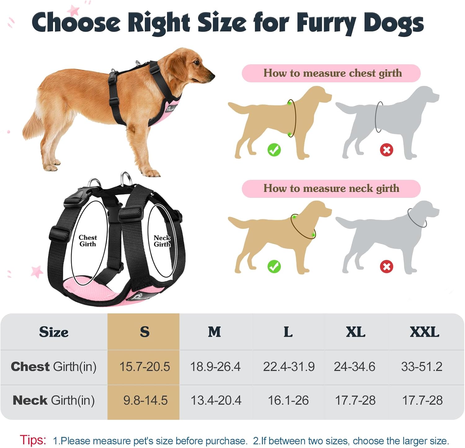 Thumbnail 5 de Pawaboo Dog Seat Belt Harness (Pink & Black) with Double Clips, Elastic Bungee and Adjustable Vest