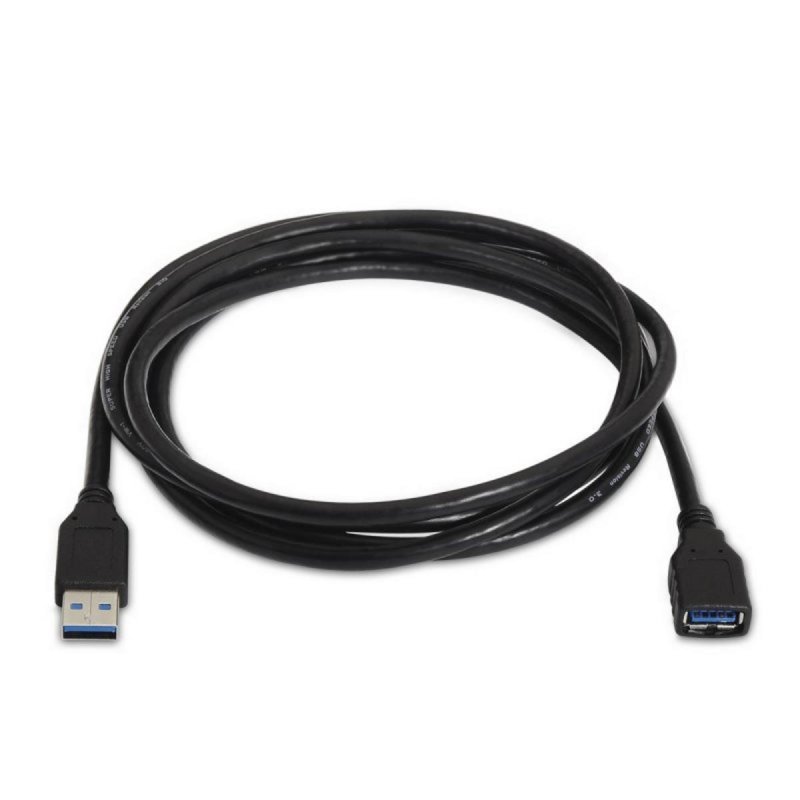 Detalle 2 de Cable USB 3.0 Extensión AISENS A105-0041 1 m Negro apantallado – alto rendimiento para setups profesionales