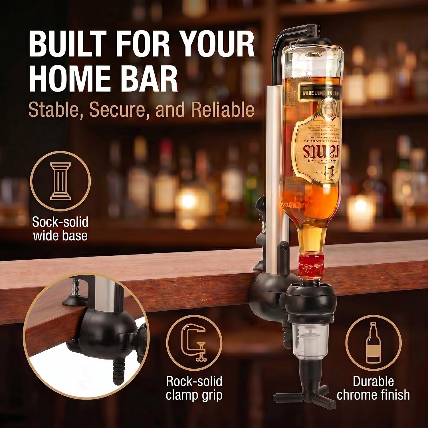 Detalle de GOODS+GADGETS BB4-M Bar Butler Spirit Dispenser, 2 cl Chrome-Plated Holder