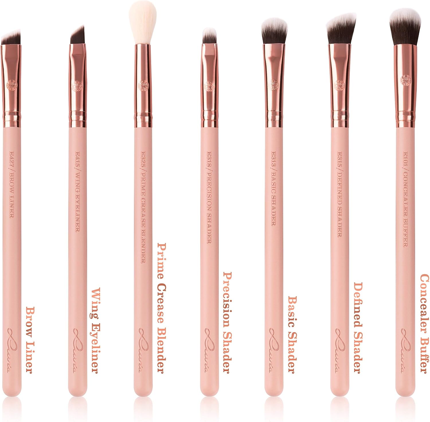 Detalle de Luvia Cosmetics Essential Brushes – Rose Golden Vintage, 14 pędzli syntetycznych
