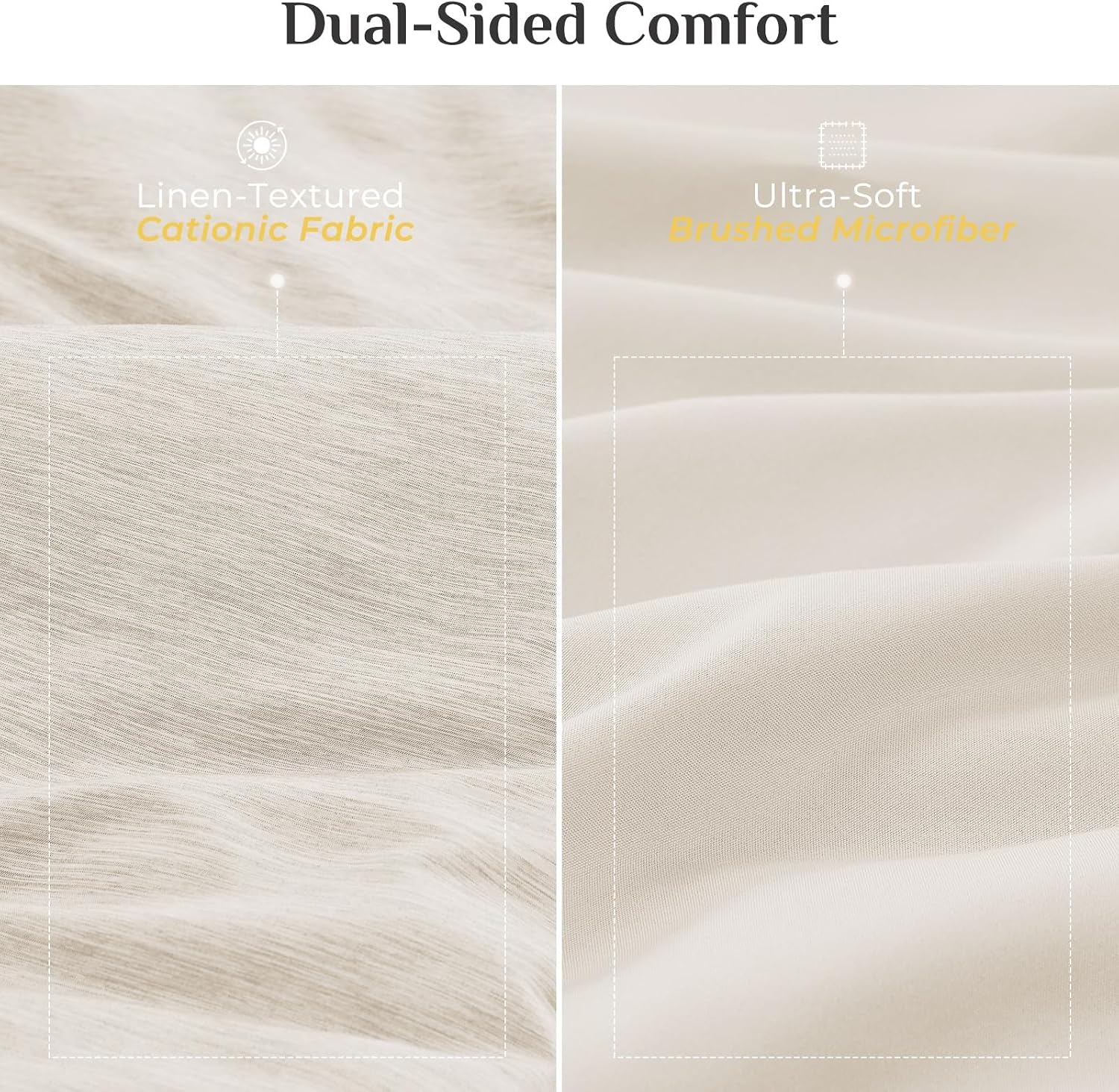 Thumbnail 2 de JOLLYVOGUE Queen Comforter Set, 7-Piece Beige Bed-in-a-Bag, Double-Tone
