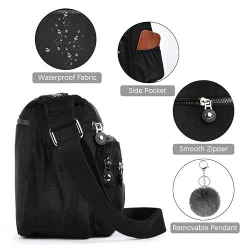 Thumbnail 4 de Aucuu Bolso Bandolera Mujer Impermeable de Nailon Gris: gran capacidad y versatilidad para viajar, trabajar y comprar