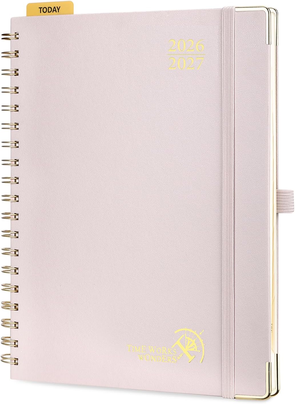 Detalle de POPRUN 2026–2027 Academic Planner, 8" x 10", Hourly Weekly Layout, Light Pink