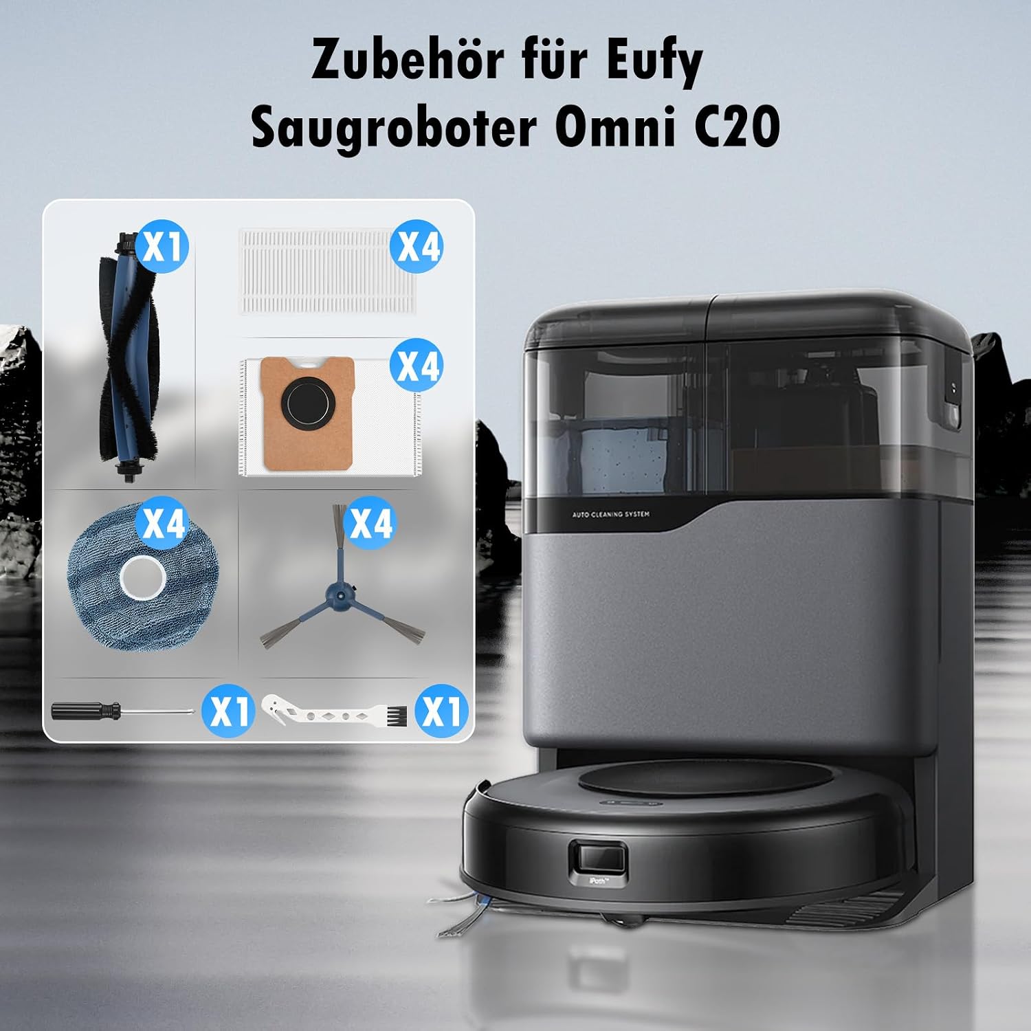 Detalle 2 de Fenkabs Omni C20 19-delige accessoireset voor Eufy robotstofzuiger