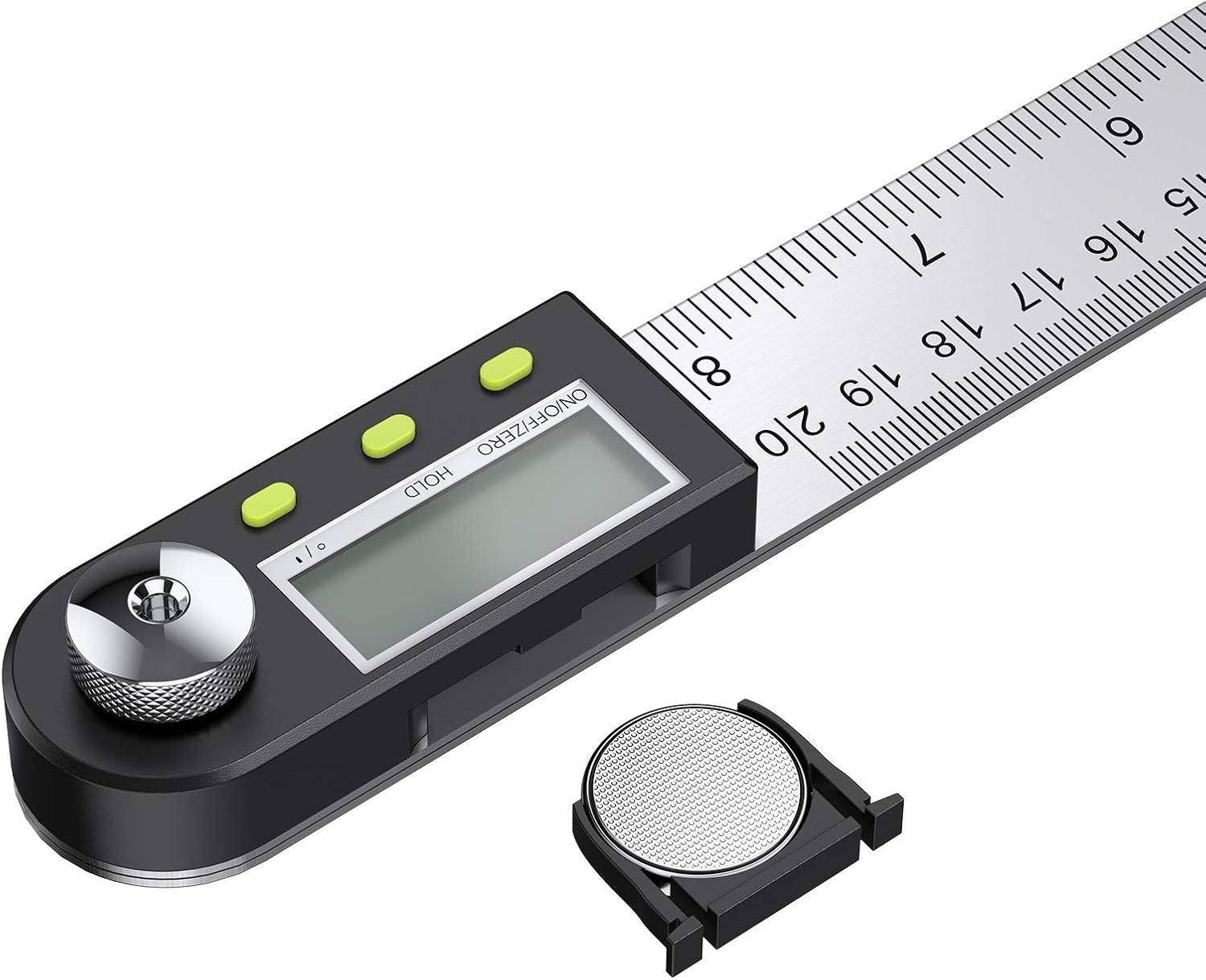 Detalle 2 de Neoteck 8 inch Digital Angle Finder Ruler – Stainless Steel Inclinometer with Data Hold