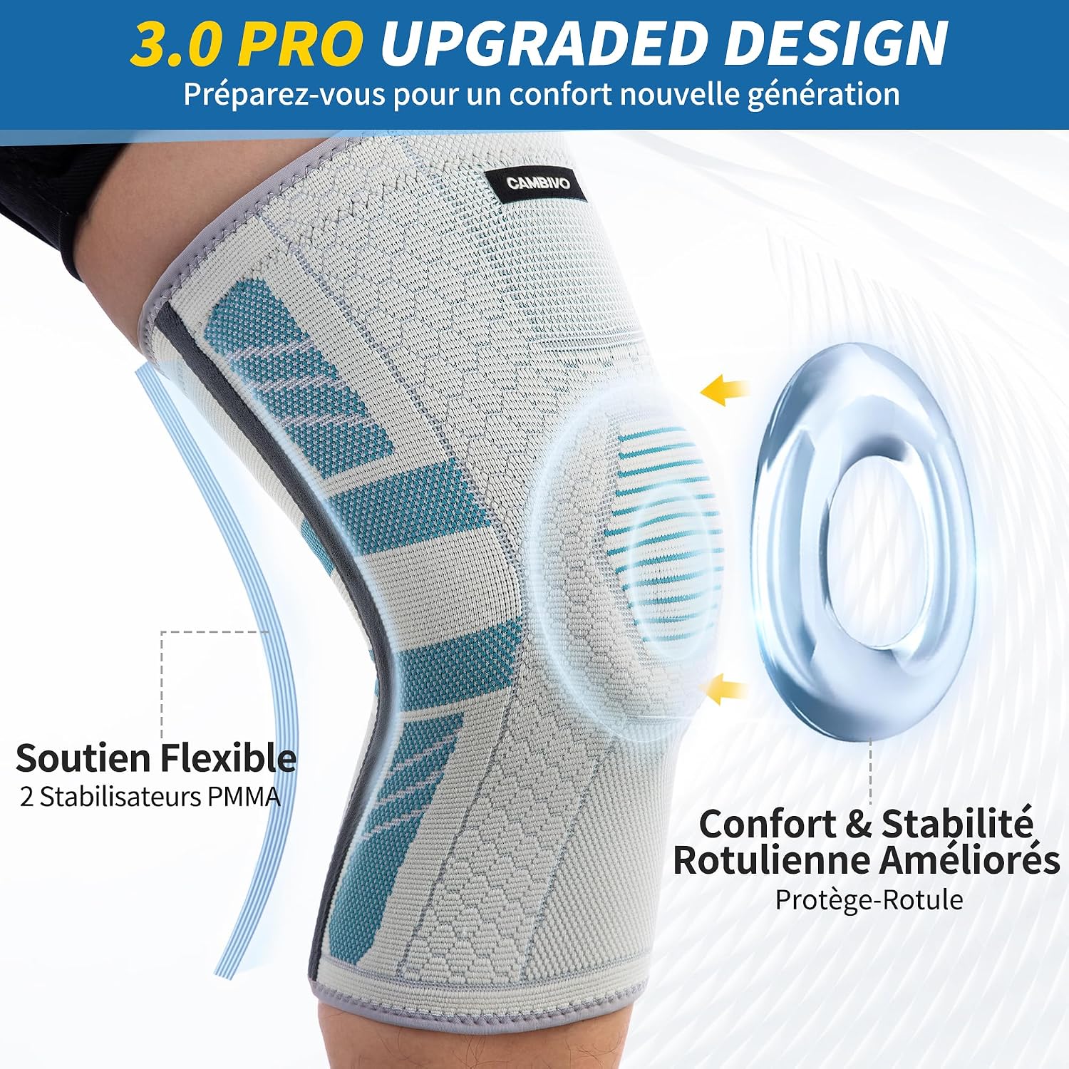Detalle 2 de CAMBIVO Genouillere Arthrose Genou 2 Pcs