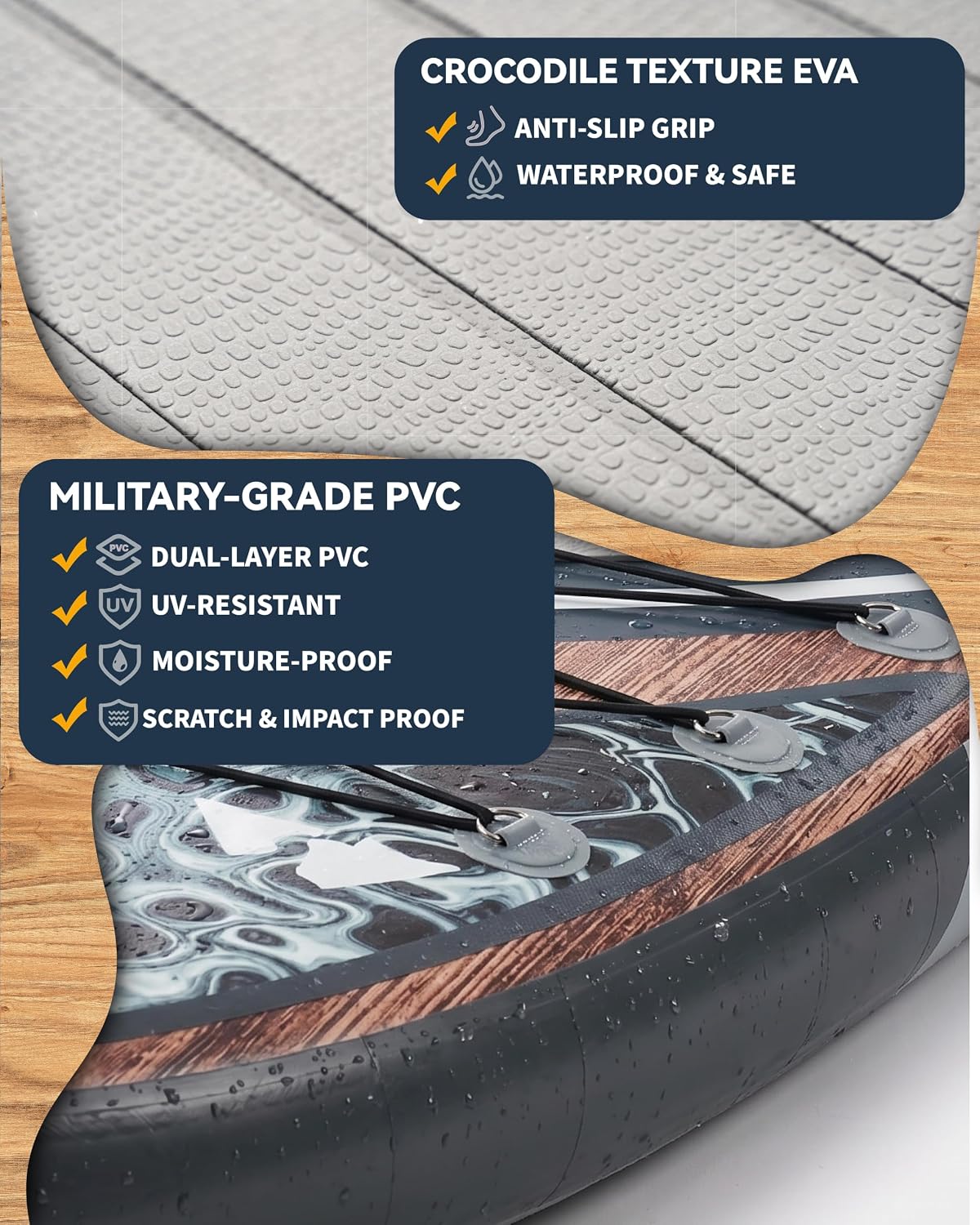 Detalle de Intermountain 11'x34 Ultra Wide Inflatable Paddle Board with 420 lb Capacity