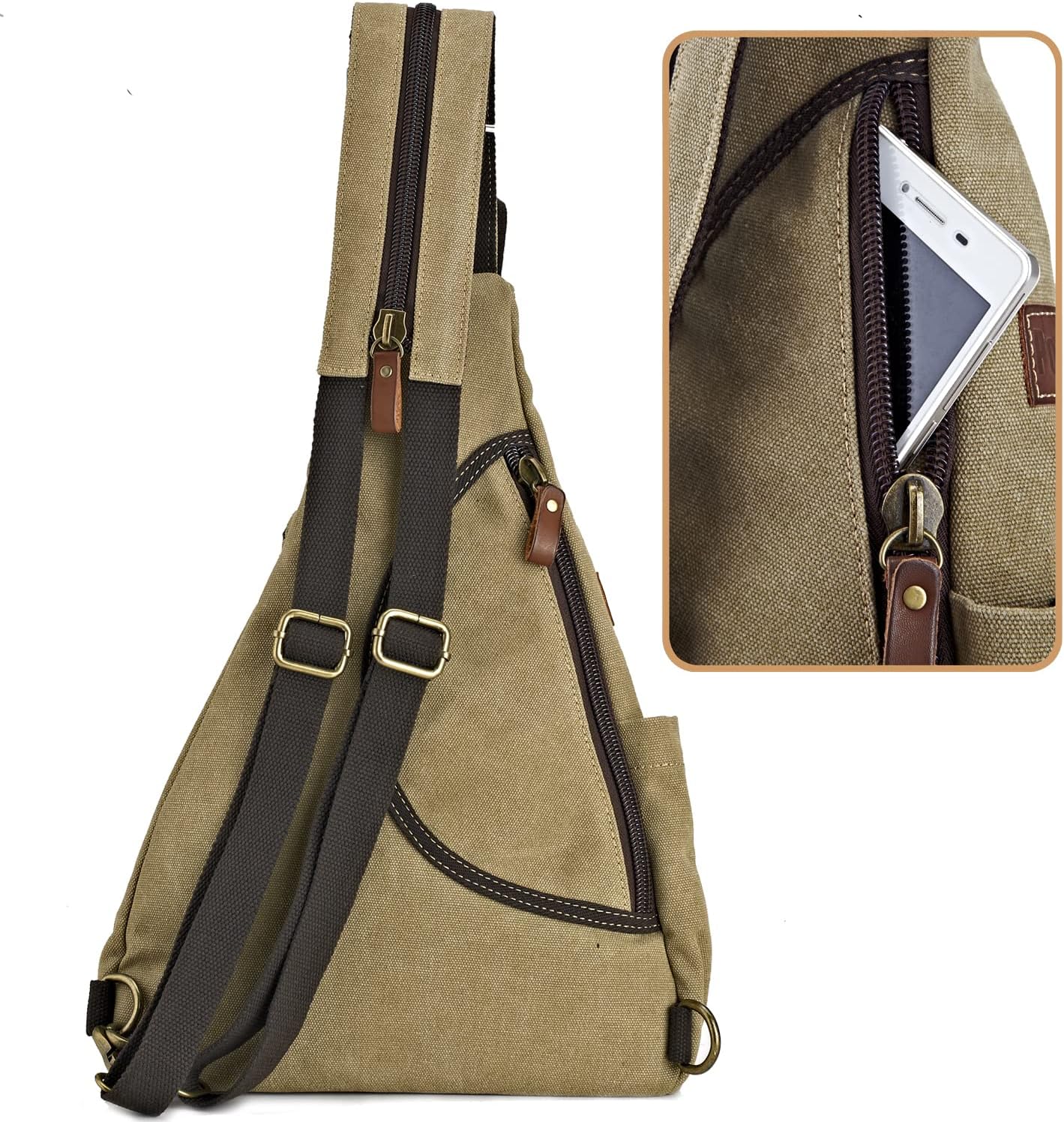 Thumbnail 3 de Poeyleja Canvas Sling Bag Convertible Crossbody Bag for Day-to-Day Travel