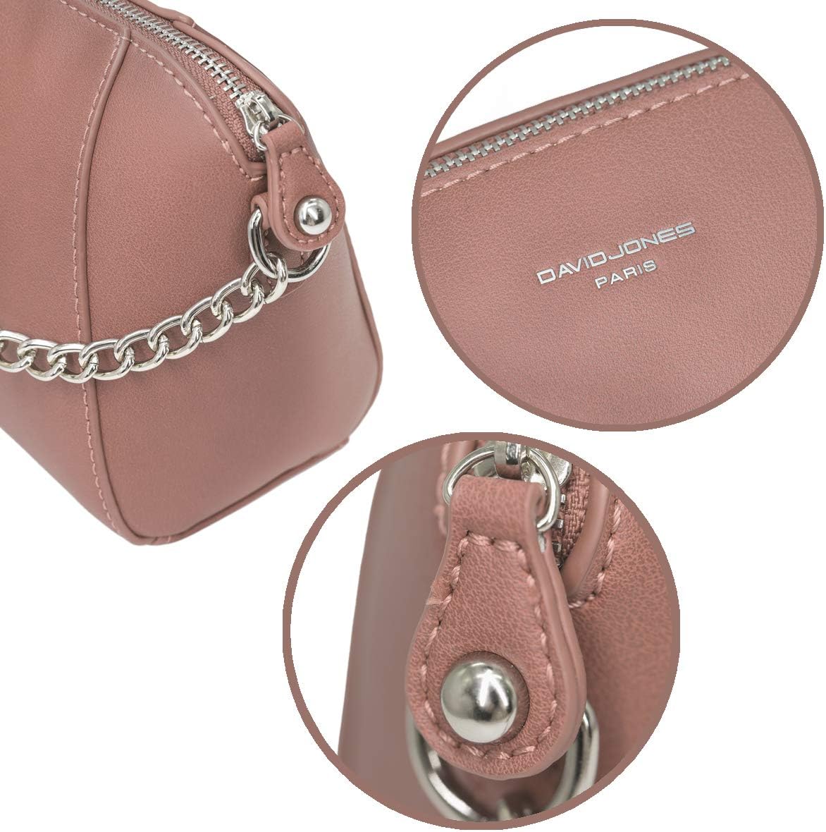 Thumbnail 6 de Petit sac bandoulière trapèze David Jones en PU avec chaîne, porté épaule ou croisé