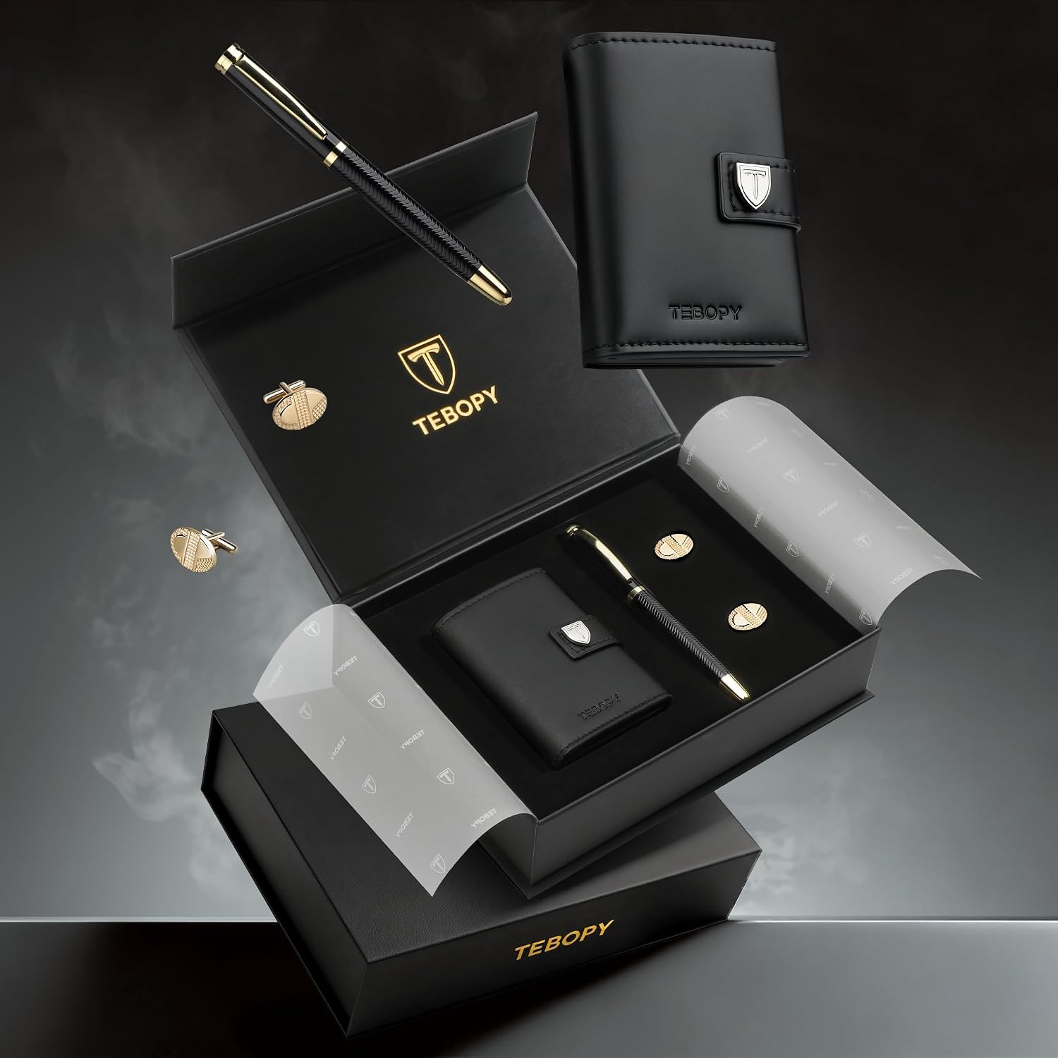 Thumbnail 6 de Tebopy Geldbörse Herren – Slim Wallet mit RFID-Schutz, Münzfach und elegantem Business-Set
