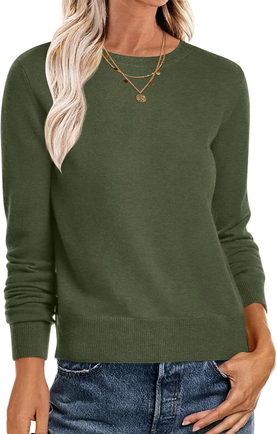 Detalle de ANRABESS Sweater Lightweight Long Sleeve Pullover